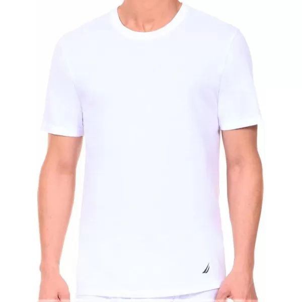 Nautica Mens 3Pack Cotton Crew Neck TShirtWhite New