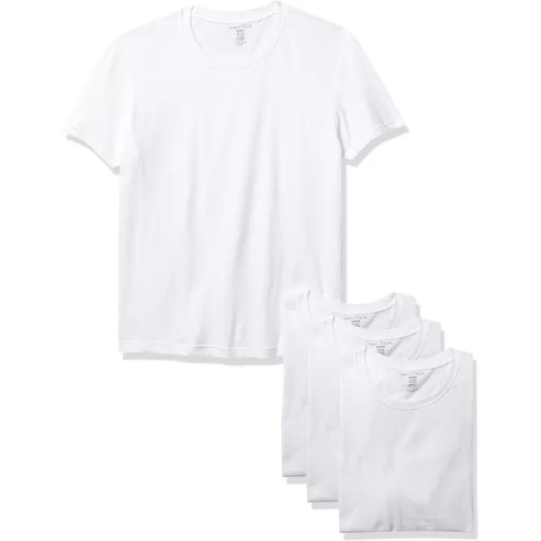 Nautica Mens 4 Pack Cotton Crew Neck TShirtWhite