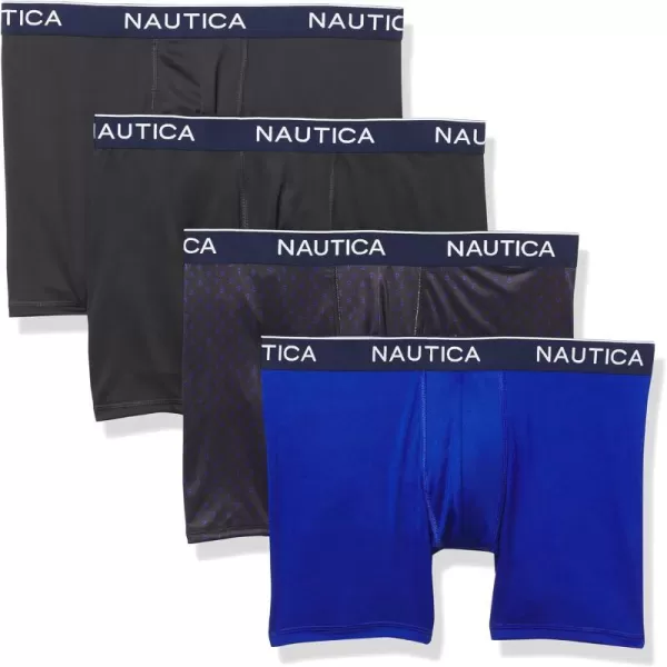 Nautica Mens 4 Pack Micro Boxer Brief2 BlackSea CobaltAnchorsea Cobalt