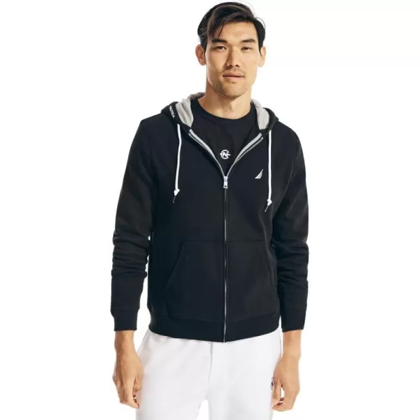 Nautica Mens Anchor Fleece FullZip HoodieFallWinter 2024 Night Black