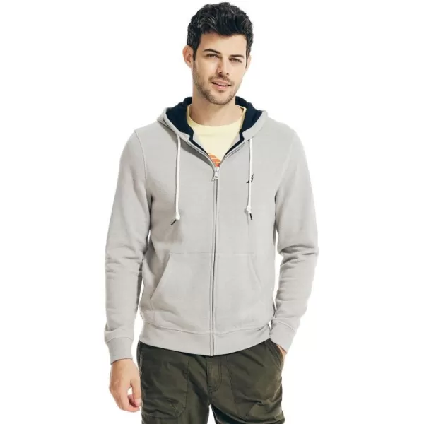 Nautica Mens Anchor Fleece FullZip HoodieFallWinter 2024 Smoke Grey Heather