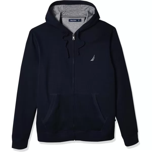 Nautica Mens Anchor Fleece FullZip HoodieTrue Navy