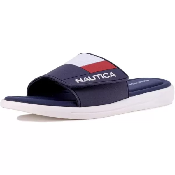 Nautica Mens Athletic Slide Adjustable Straps Comfort SandalWideMedium WidthNavy Benton 2