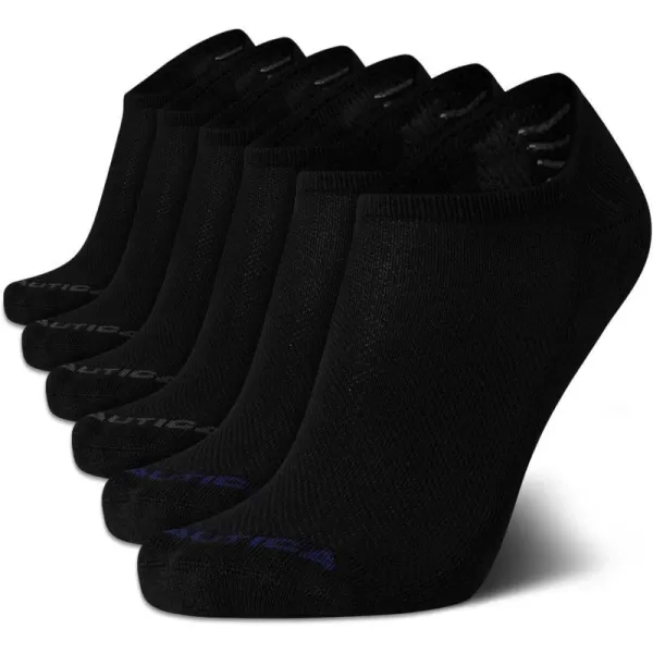 Nautica Mens Athletic Socks  Cushioned Low Cut Socks 6 8 12 PackBlack 6 Pack