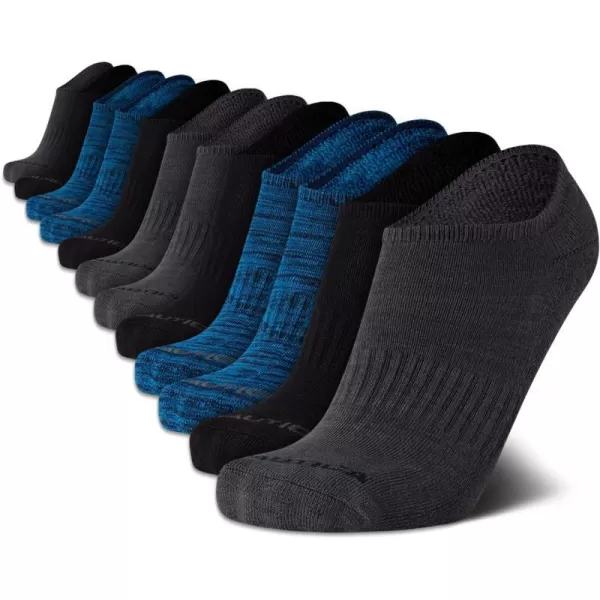 Nautica Mens Athletic Socks  Cushioned Low Cut Socks 6 8 12 PackBlue 12 Pack