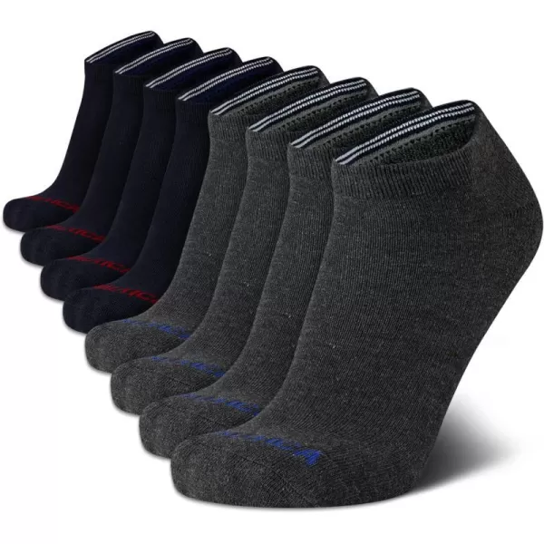 Nautica Mens Athletic Socks  Cushioned Low Cut Socks 8 PackNavyGray