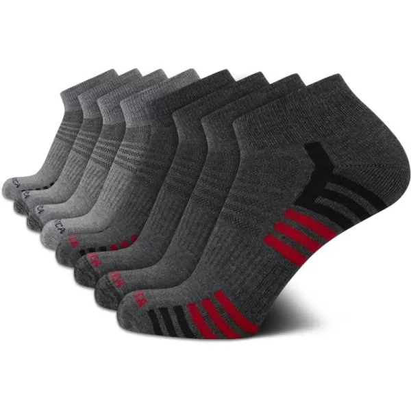 Nautica Mens Athletic Socks  Cushioned Quarter Cut Ankle Socks 8 PackGrey Assorted