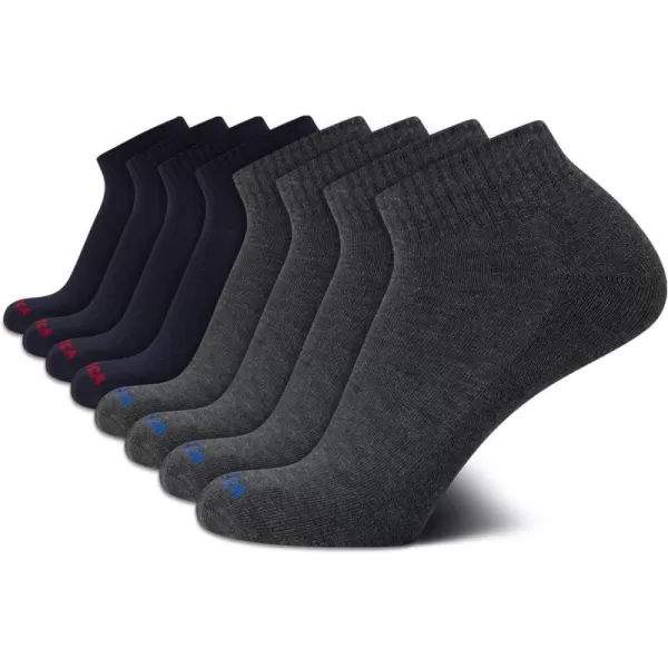 Nautica Mens Athletic Socks  Cushioned Quarter Cut Ankle Socks 8 PackNavyGrey