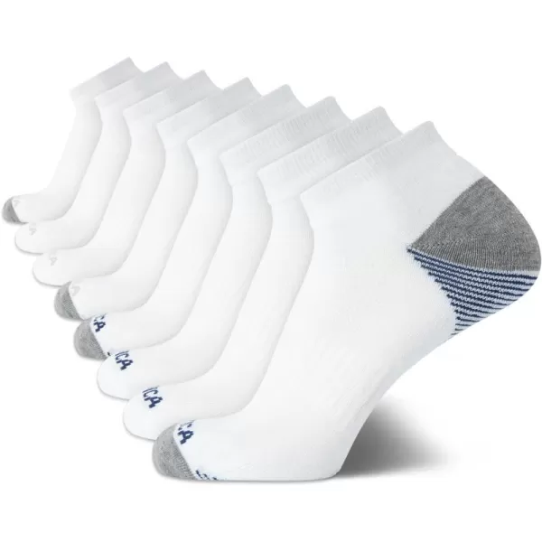 Nautica Mens Athletic Socks  Cushioned Quarter Cut Ankle Socks 8 PackPure White