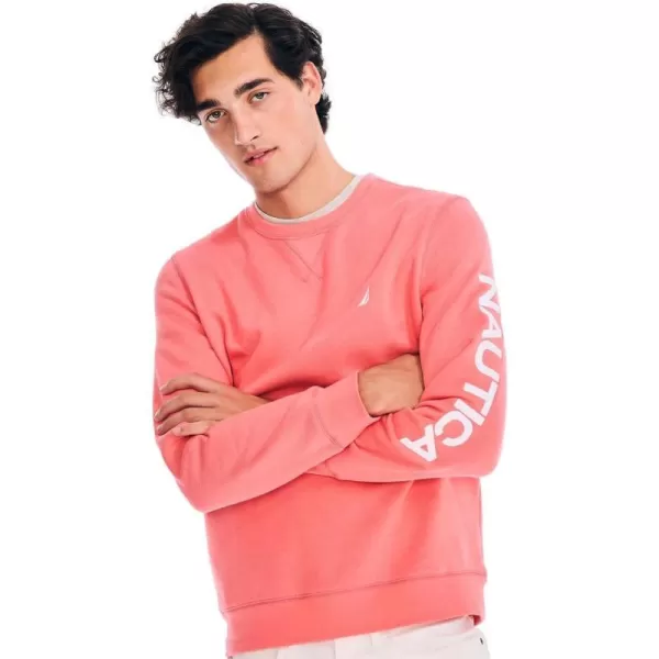 Nautica Mens Basic Crew Neck Fleece SweatshirtFallWinter 2024 Teaberry