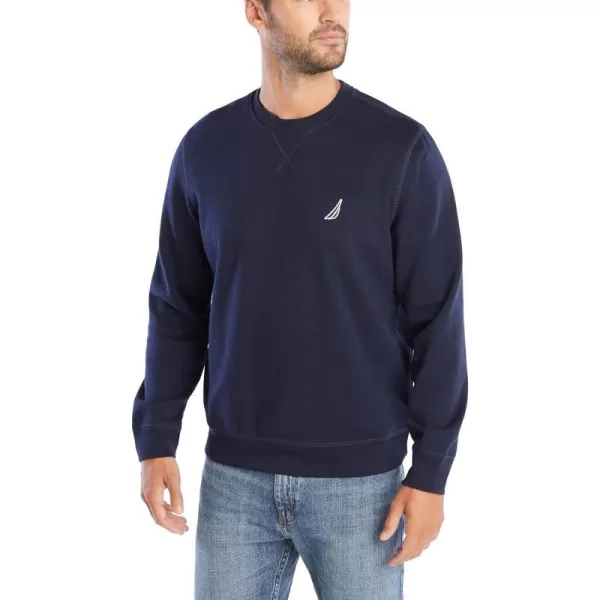 Nautica Mens Basic Crew Neck Fleece SweatshirtNavy