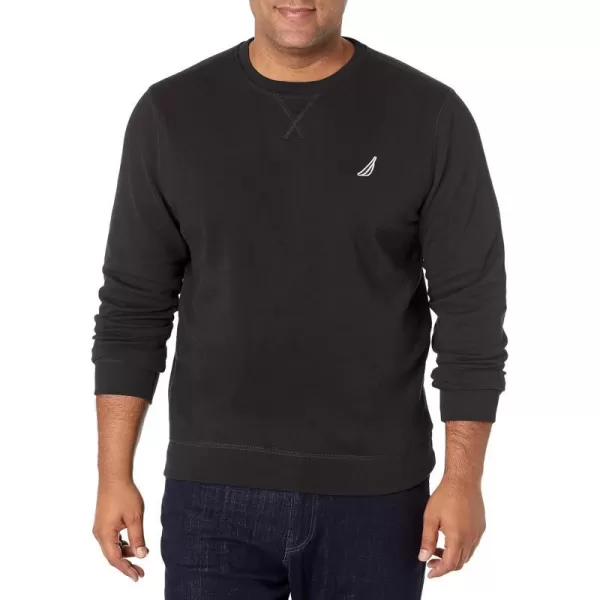 Nautica Mens Basic Crew Neck Fleece SweatshirtTrue Black