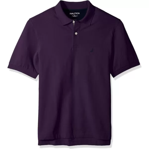 Nautica Mens Big  Tall Short Sleeve Stretch Solid Deck Polo ShirtBlackberry