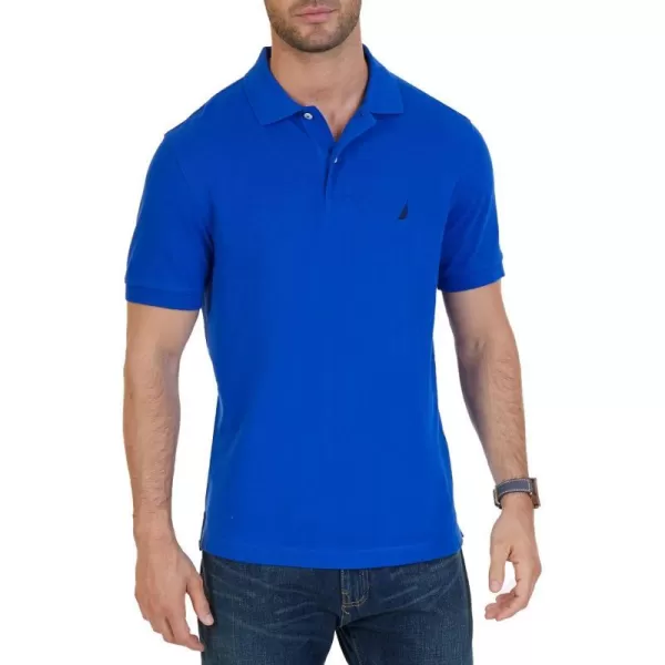 Nautica Mens Big  Tall Short Sleeve Stretch Solid Deck Polo ShirtBright Cobalt