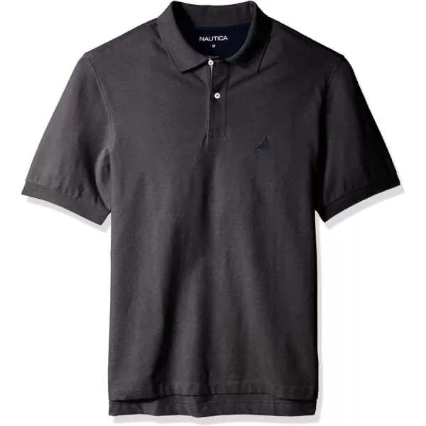 Nautica Mens Big  Tall Short Sleeve Stretch Solid Deck Polo ShirtCharcoal Heather