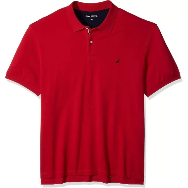 Nautica Mens Big  Tall Short Sleeve Stretch Solid Deck Polo ShirtClassic Red