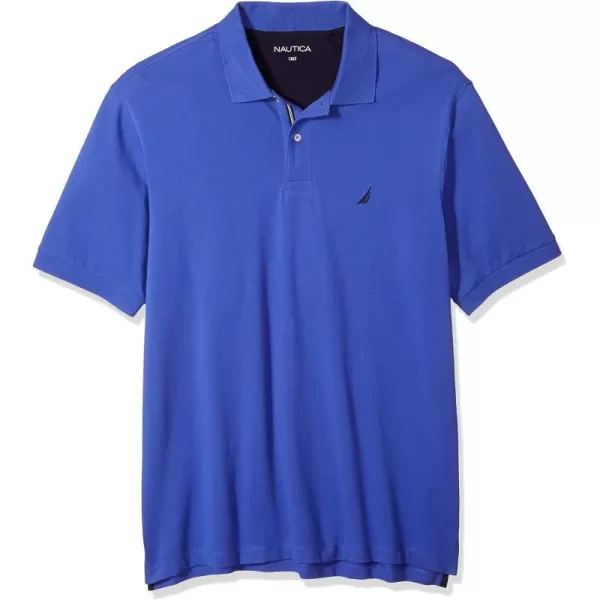 Nautica Mens Big  Tall Short Sleeve Stretch Solid Deck Polo ShirtCobalt Wave