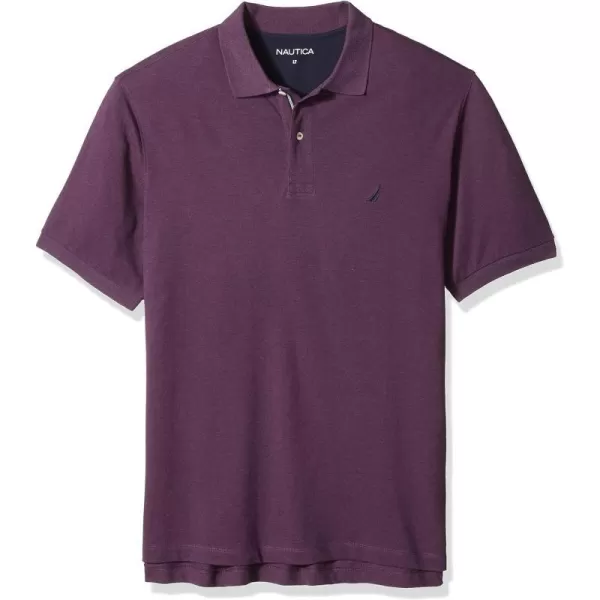 Nautica Mens Big  Tall Short Sleeve Stretch Solid Deck Polo ShirtDeep Purple Heather