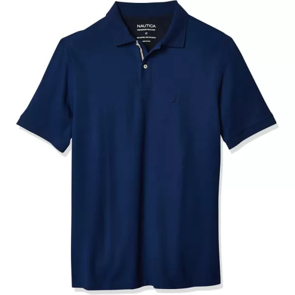 Nautica Mens Big and Tall Classic Fit Short Sleeve Solid Performance Deck Polo ShirtEstate Blue