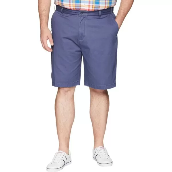 Nautica Mens Big and Tall Cotton Twill Flat Front Chino ShortBlue Indigo