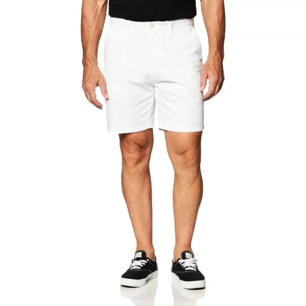 Nautica Mens Big and Tall Cotton Twill Flat Front Chino ShortBright White