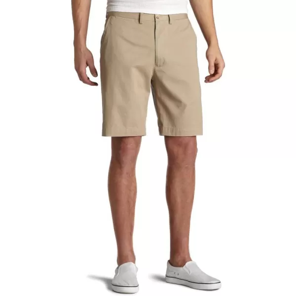 Nautica Mens Big and Tall Cotton Twill Flat Front Chino ShortTrue Khaki