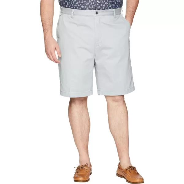 Nautica Mens Big and Tall Cotton Twill Flat Front Chino ShortTrue Quarry