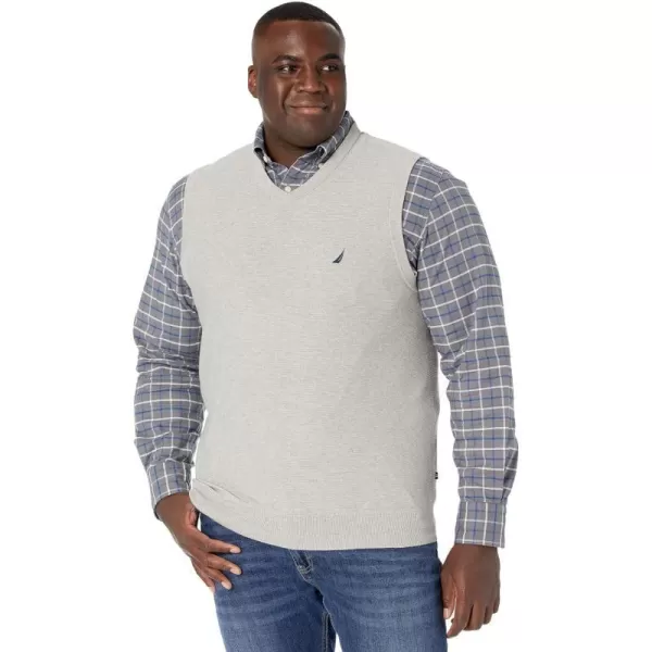 Nautica Mens Big and Tall Navtech VNeck Sweater VestGrey Heather