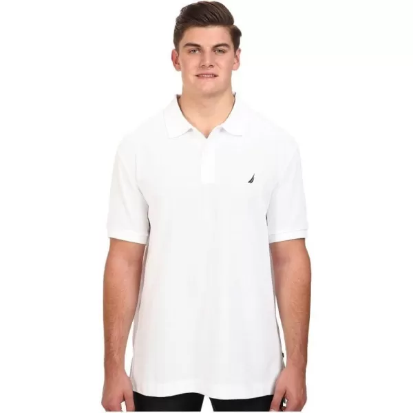 Nautica Mens Big and Tall Short Sleeve Solid Deck Polo ShirtBright White