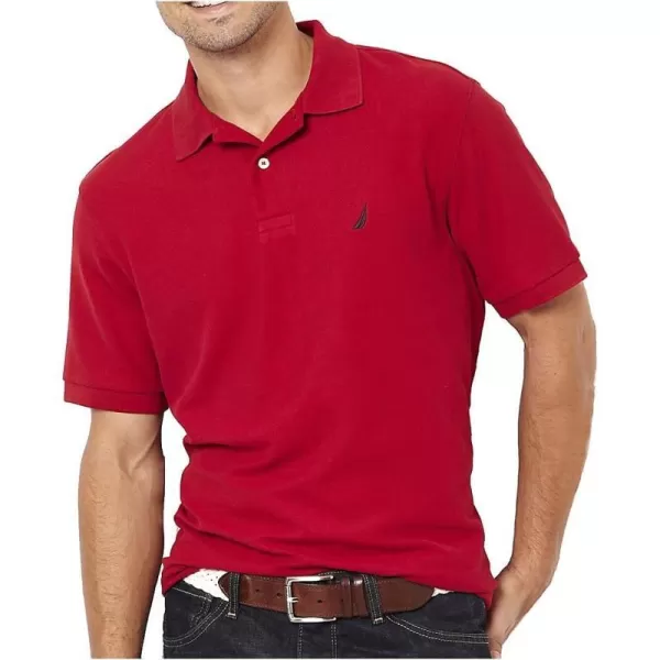 Nautica Mens Big and Tall Short Sleeve Solid Deck Polo ShirtNautica Red