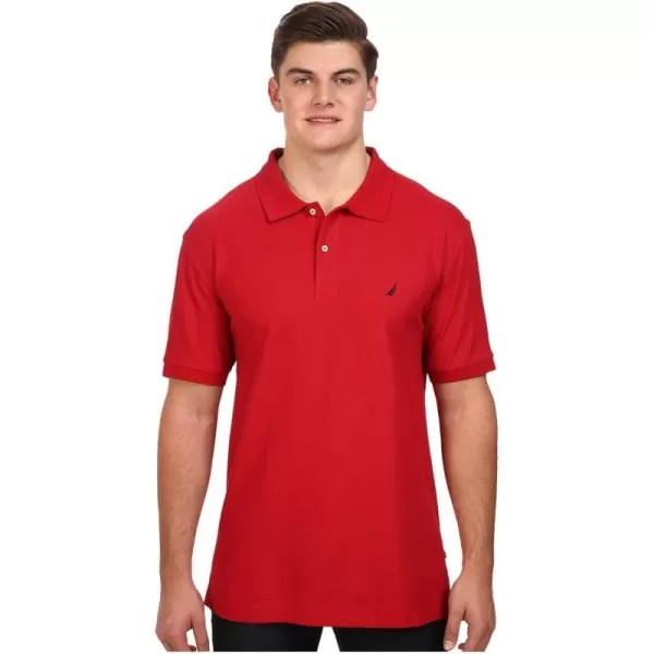 Nautica Mens Big and Tall Short Sleeve Solid Deck Polo ShirtNautical Red