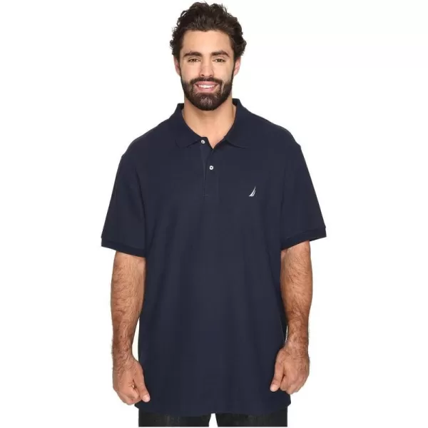 Nautica Mens Big and Tall Short Sleeve Solid Deck Polo ShirtNavy