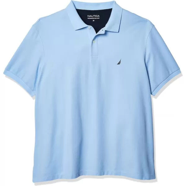 Nautica Mens Big and Tall Short Sleeve Solid Deck Polo ShirtNoon Blue