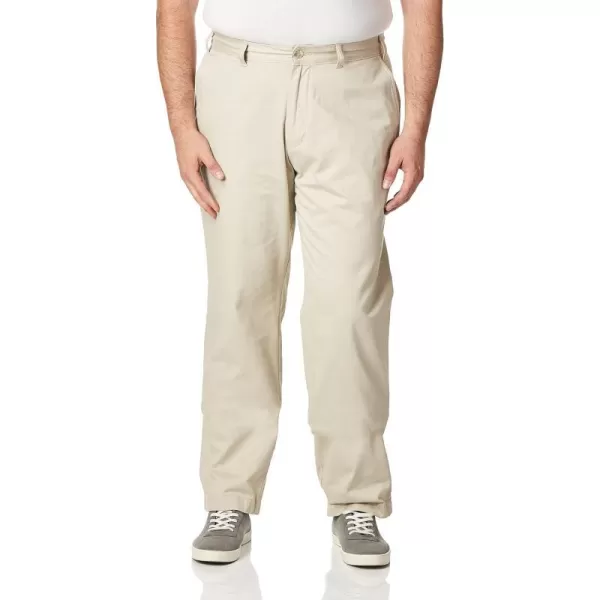 Nautica Mens Big and Tall Twill FlatFront PantTrue Stone