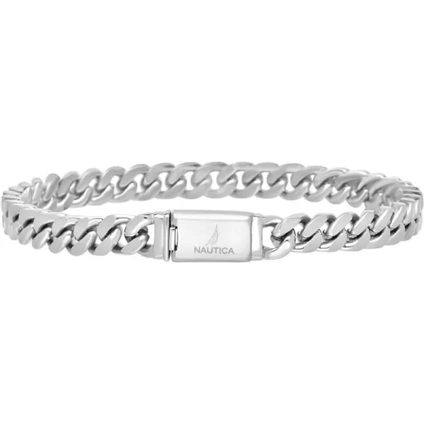 Nautica Mens BraceletOxidized Stainless Steel Curb Link Chain Bracelet for Women and Men7 MM 9