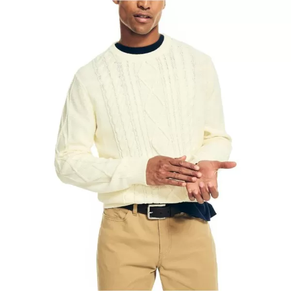 Nautica Mens CableKnit SweaterSail Cream