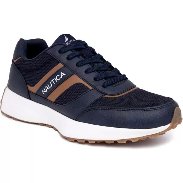 Nautica Mens Casual LaceUp Fashion Sneakers Oxford Comfortable Walking ShoeNavy Cognacoutfall 4