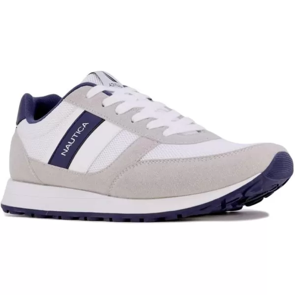 Nautica Mens Casual LaceUp Fashion Sneakers Oxford Comfortable Walking ShoeOutfallwhite Navy