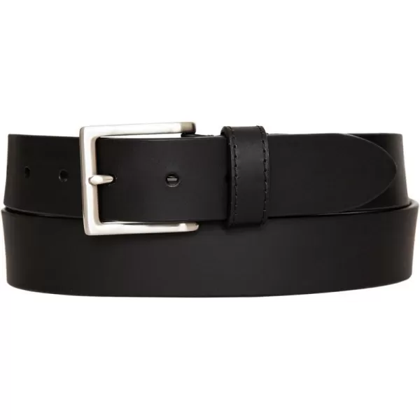 Nautica Mens Casual Padded Leather Belt with Signature OrnamentDebossed Logo  Black