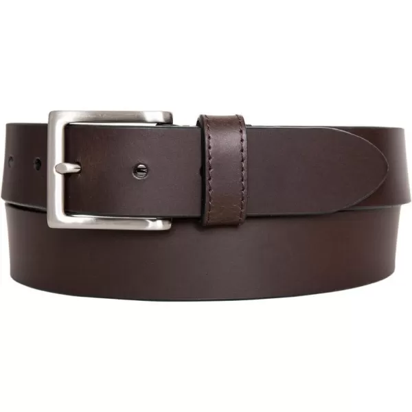 Nautica Mens Casual Padded Leather Belt with Signature OrnamentDebossed Logo  Brown