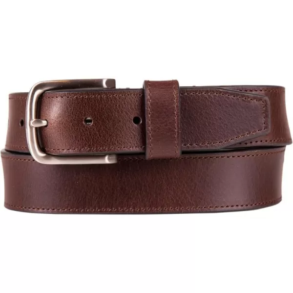 Nautica Mens Casual Padded Leather Belt with Signature OrnamentEngraved Logo  Brown