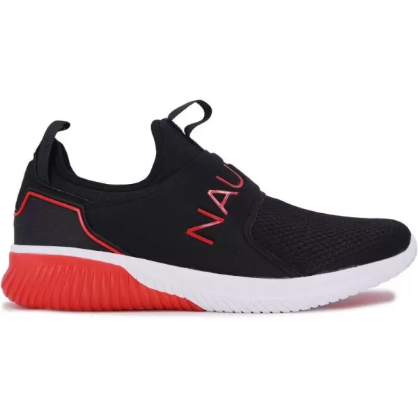 Nautica Mens Casual SlipOn Fashion SneakersWalking ShoesLightweight JoggersCoasterblack Red 1