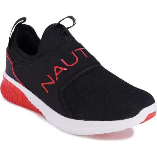 Nautica Mens Casual SlipOn Fashion SneakersWalking ShoesLightweight JoggersCoasterblack Red