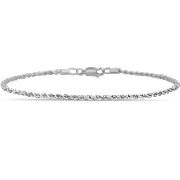 Nautica Mens Chain Bracelet  Silver Tone Classic Twist French Rope Chain Bracelet for Women75 2 mm