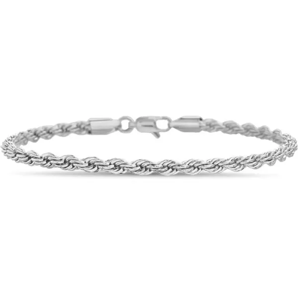 Nautica Mens Chain Bracelet  Silver Tone Classic Twist French Rope Chain Bracelet for Women85 4 mm