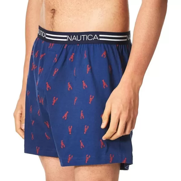 Nautica Mens Classic Cotton Loose Knit BoxerLobsterEstate Blue