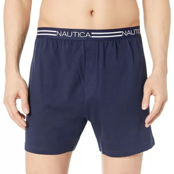 Nautica Mens Classic Cotton Loose Knit BoxerNavy Peacoat