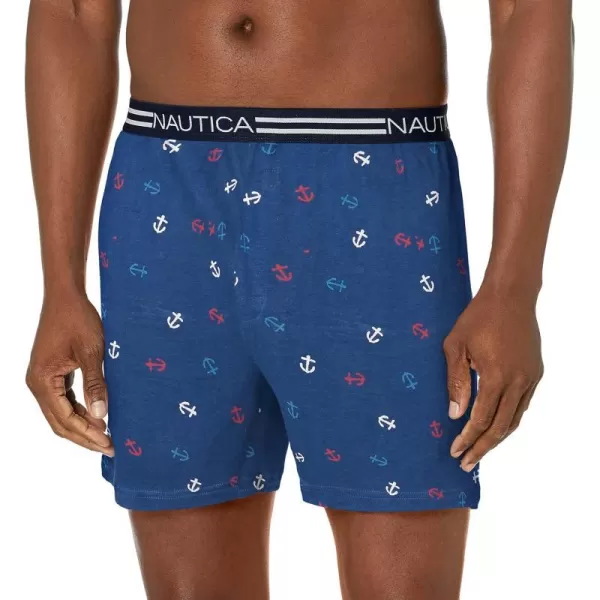 Nautica Mens Classic Cotton Loose Knit BoxerScribble AnchorUndercurrent