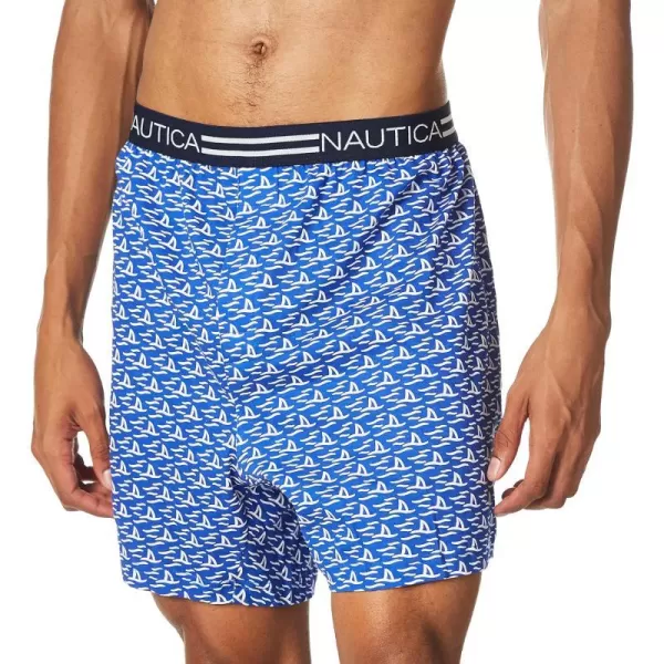 Nautica Mens Classic Cotton Loose Knit BoxerShark AttackBright Blue