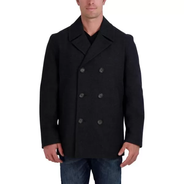 Nautica Mens Classic Double Breasted PeacoatCharcoal